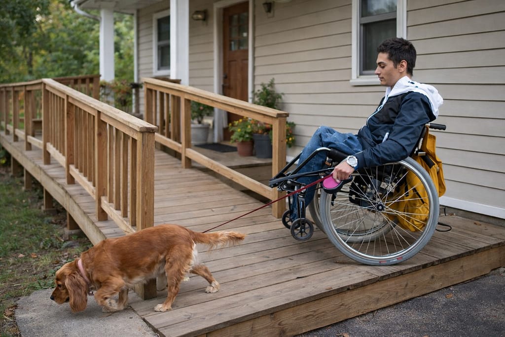 completed wheelchair accessibility ramp