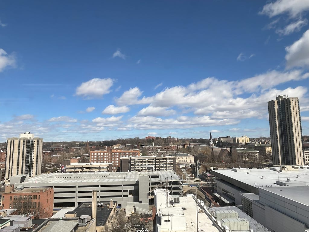 Springfield, Massachusetts skyline photo taken from MorningBird Media office.